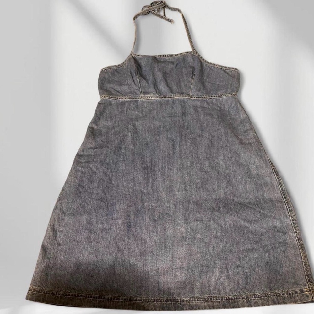 BDG Light Blue Denim Halter Dress